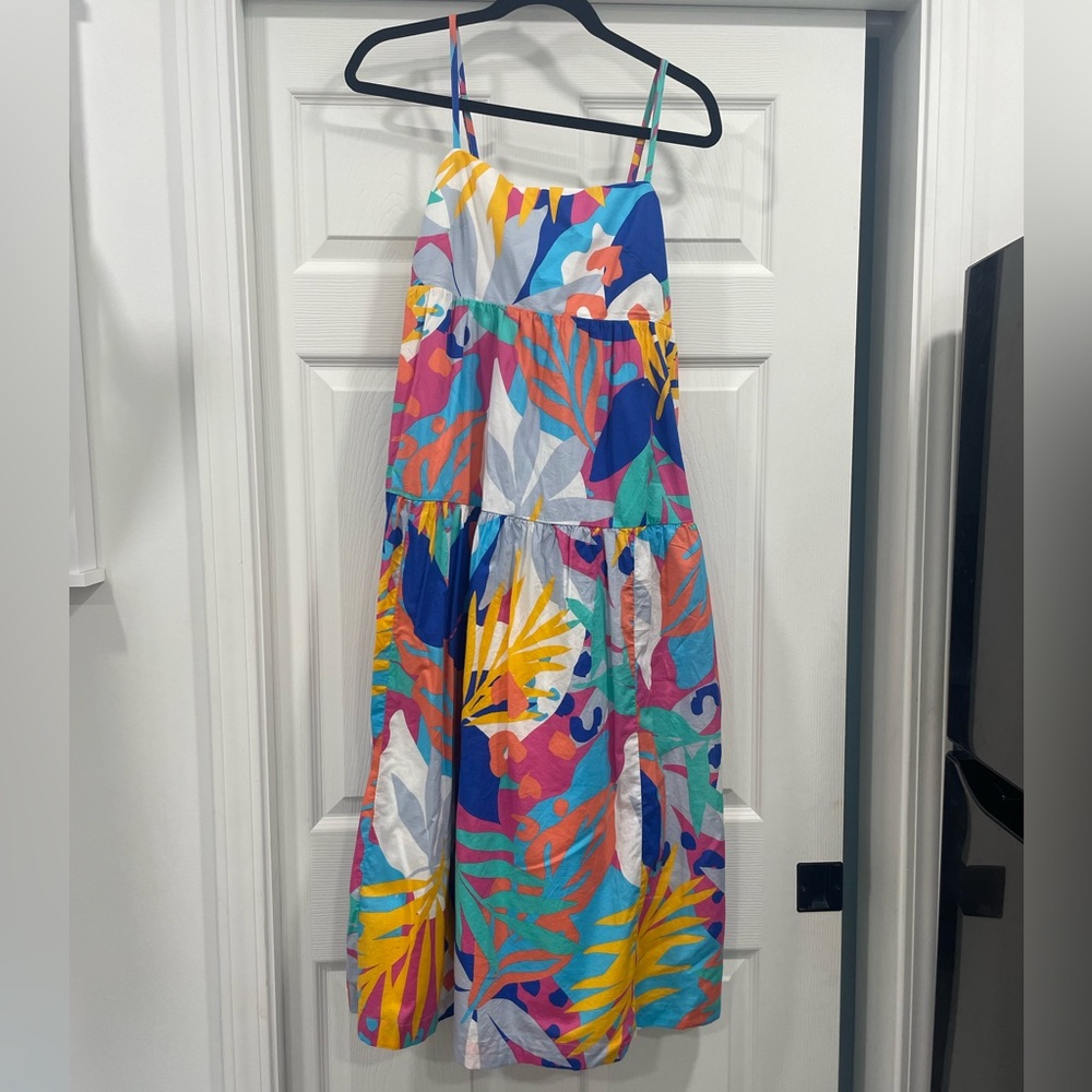 JCrew Midi dress adjustable straps tie back NWT size 6P